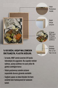 HOMEPACK Ahşap Çerçeveli Tablo Çerçeveli Poster Sanatsal Modern Duvar Dekoru BEK-8306