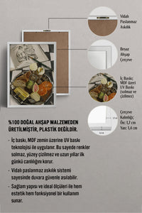 HOMEPACK Ahşap Çerçeveli Tablo Çerçeveli Poster Sanatsal Modern Duvar Dekoru BEK-8306