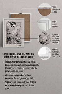 HOMEPACK Ahşap Çerçeveli Tablo Çerçeveli Poster Sanatsal Modern Duvar Dekoru BEK-8309