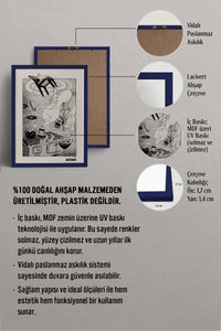 HOMEPACK Ahşap Çerçeveli Tablo Çerçeveli Poster Sanatsal Modern Duvar Dekoru BEK-8309