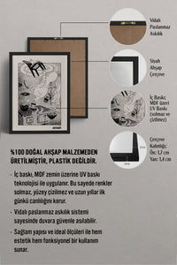HOMEPACK Ahşap Çerçeveli Tablo Çerçeveli Poster Sanatsal Modern Duvar Dekoru BEK-8309