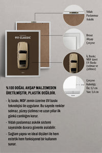 HOMEPACK Ahşap Çerçeveli Tablo Çerçeveli Poster Sanatsal Modern Duvar Dekoru BEK-8310