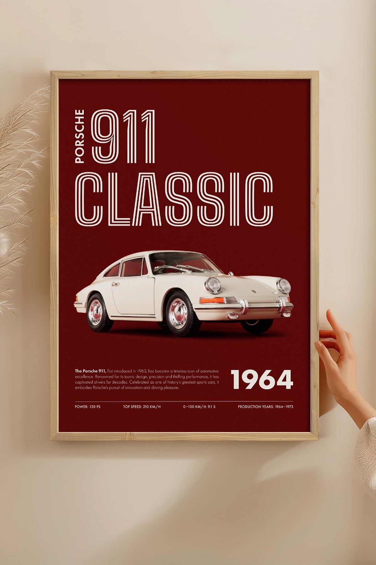 HOMEPACK Ahşap Çerçeveli Tablo Çerçeveli Poster Sanatsal Modern Duvar Dekoru BEK-8311