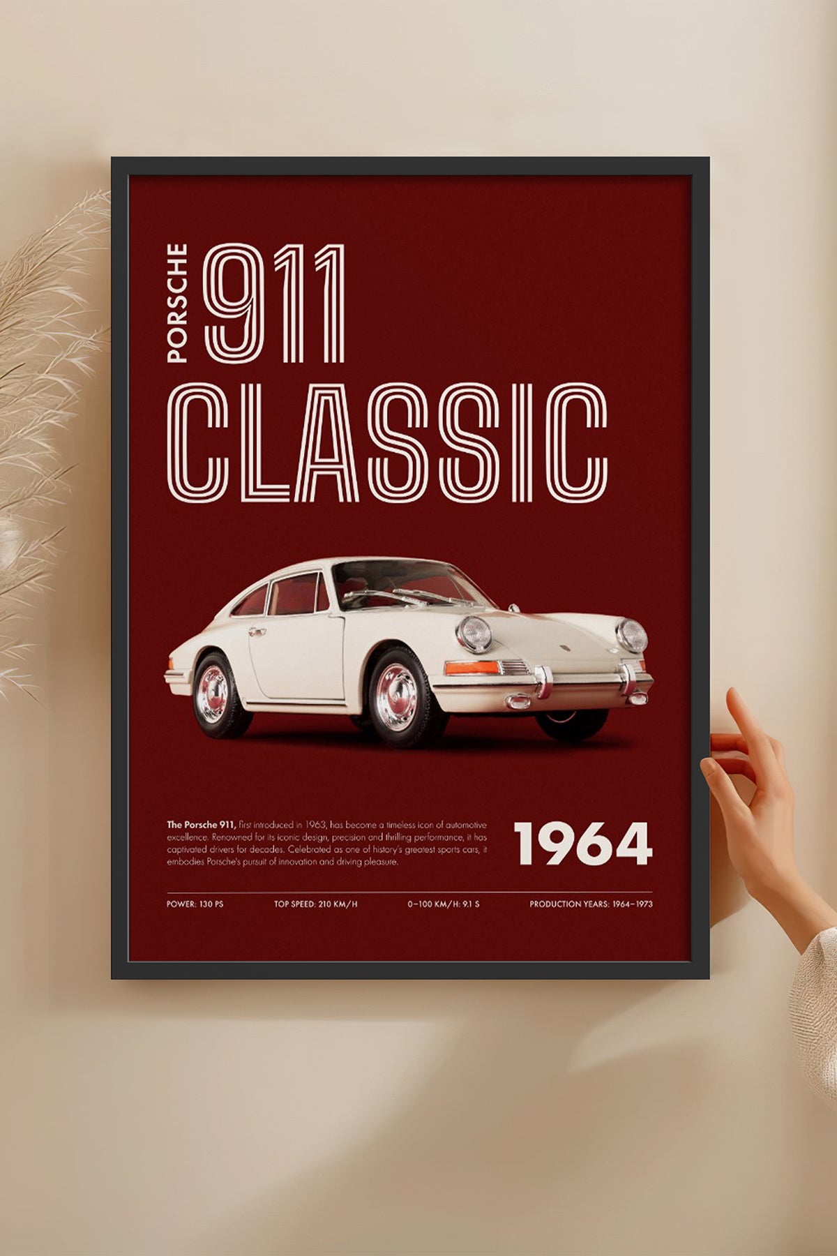 HOMEPACK Ahşap Çerçeveli Tablo Çerçeveli Poster Sanatsal Modern Duvar Dekoru BEK-8311