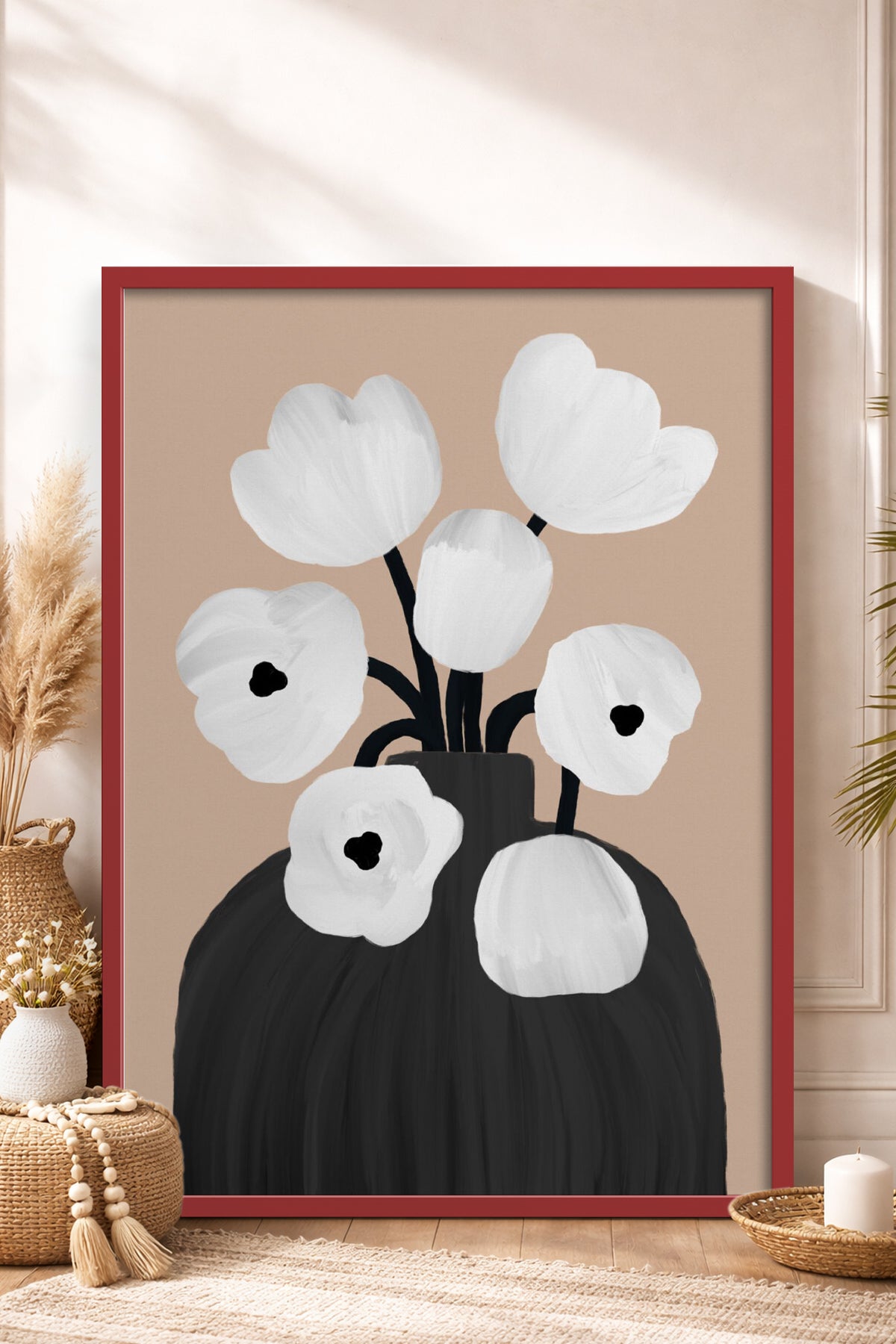 HOMEPACK Ahşap Çerçeveli Tablo Çerçeveli Poster Sanatsal Modern Duvar Dekoru BEK-8312