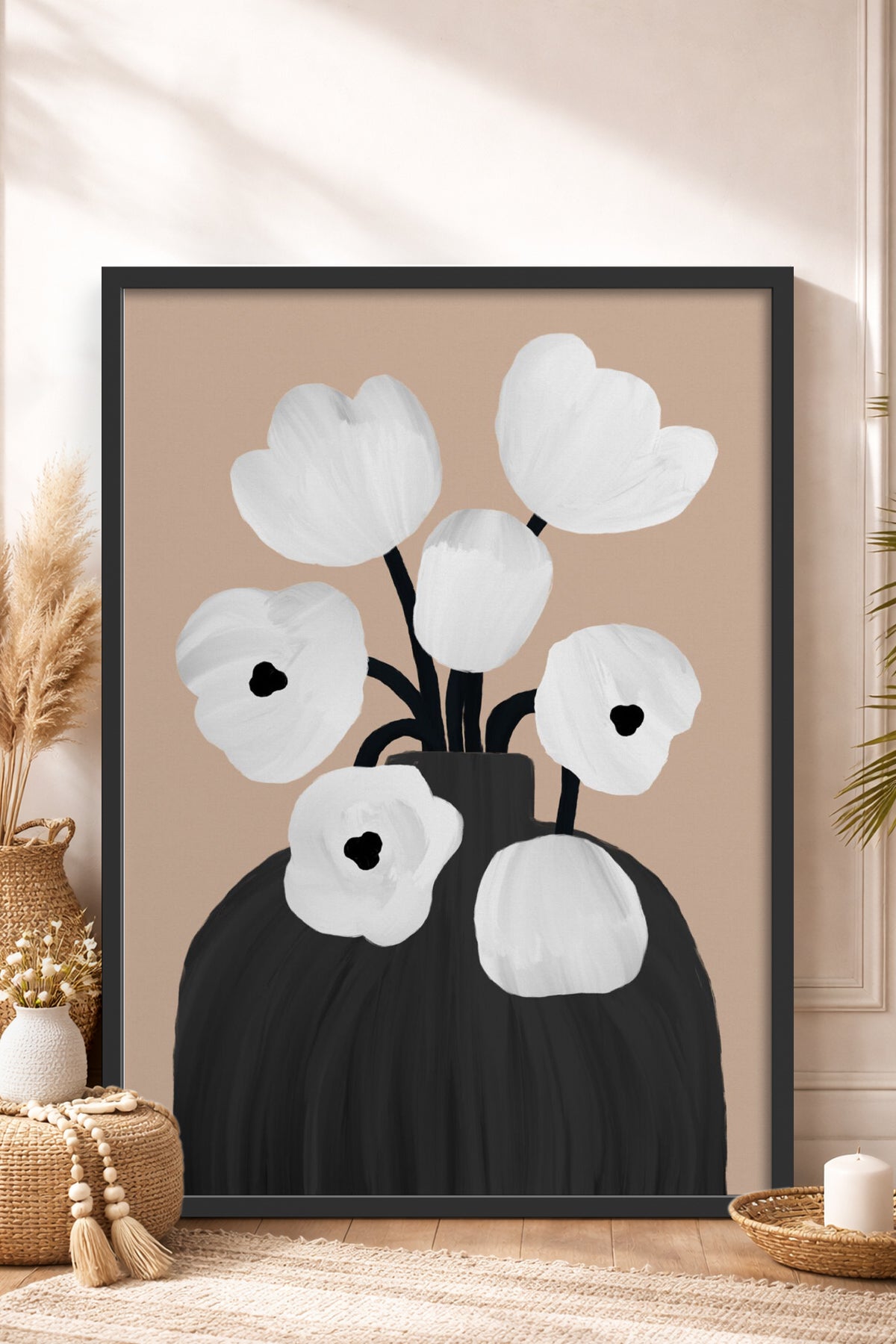 HOMEPACK Ahşap Çerçeveli Tablo Çerçeveli Poster Sanatsal Modern Duvar Dekoru BEK-8312