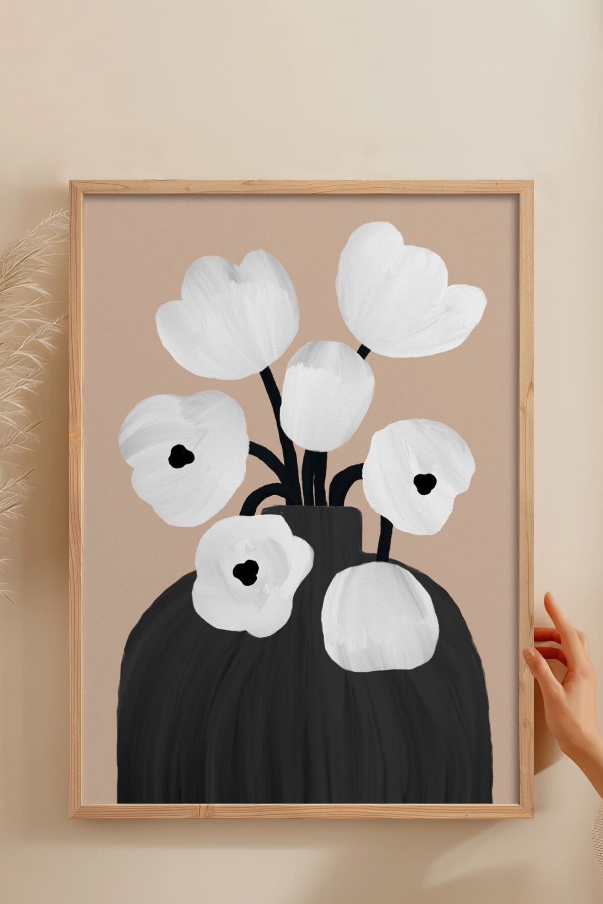 HOMEPACK Ahşap Çerçeveli Tablo Çerçeveli Poster Sanatsal Modern Duvar Dekoru BEK-8312