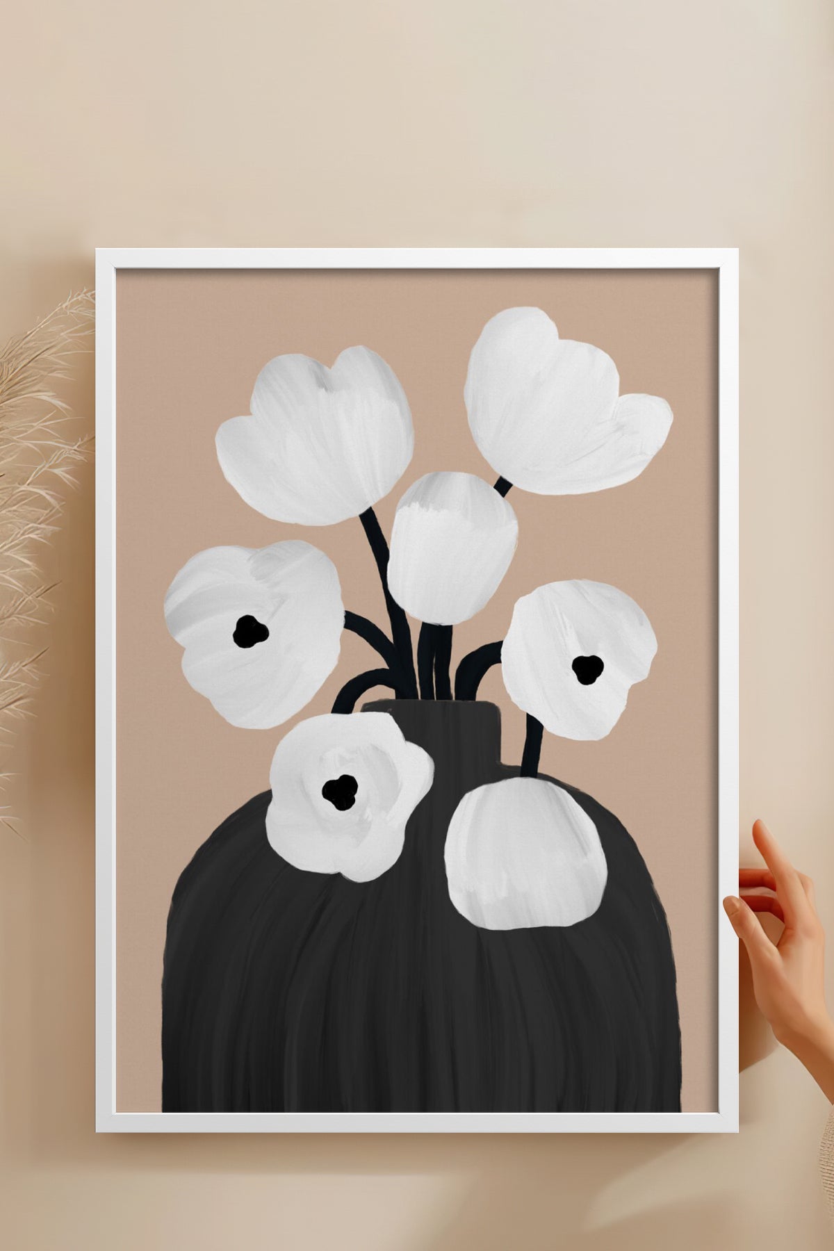 HOMEPACK Ahşap Çerçeveli Tablo Çerçeveli Poster Sanatsal Modern Duvar Dekoru BEK-8312