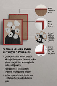 HOMEPACK Ahşap Çerçeveli Tablo Çerçeveli Poster Sanatsal Modern Duvar Dekoru BEK-8312