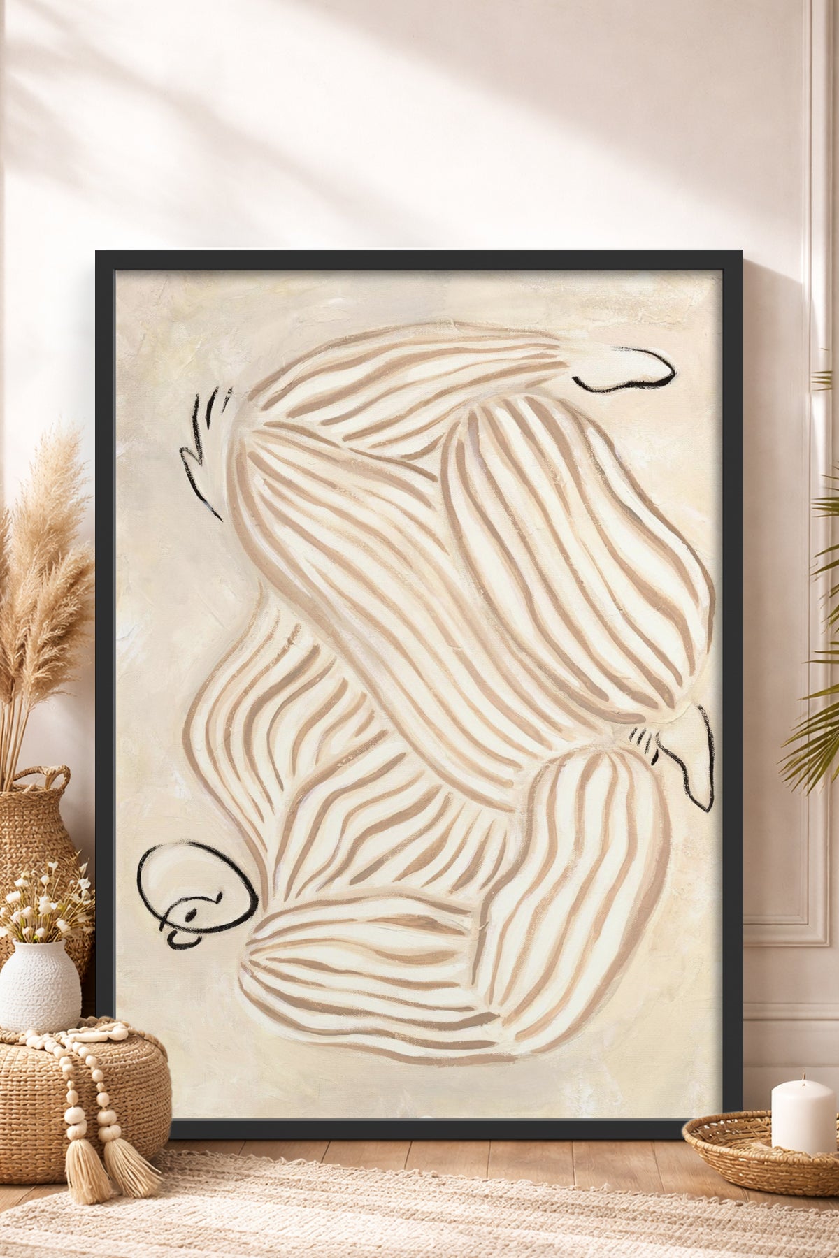 HOMEPACK Ahşap Çerçeveli Tablo Çerçeveli Poster Sanatsal Modern Duvar Dekoru BEK-8315