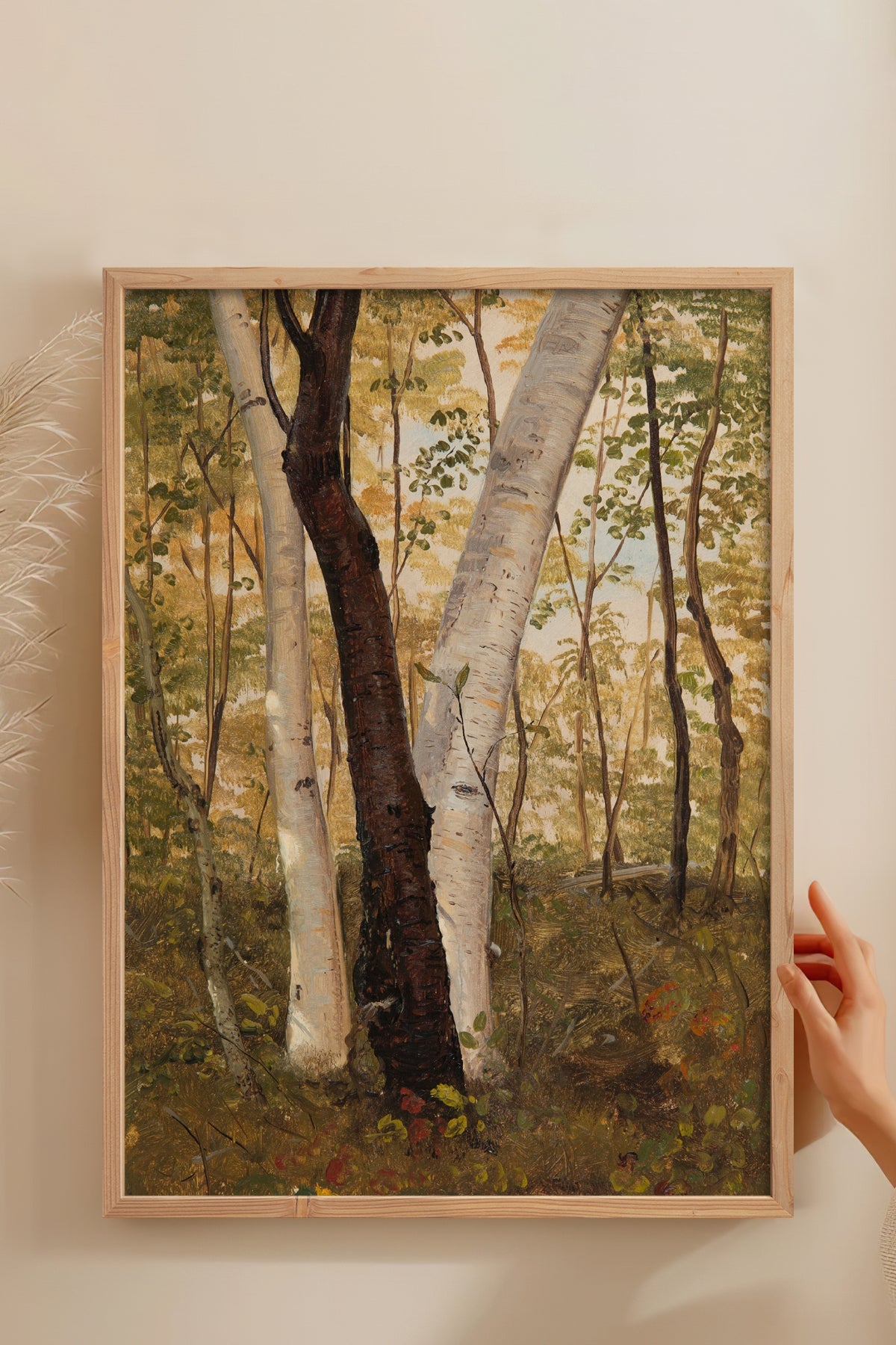 HOMEPACK Ahşap Çerçeveli Tablo Çerçeveli Poster Sanatsal Modern Duvar Dekoru BEK-8317