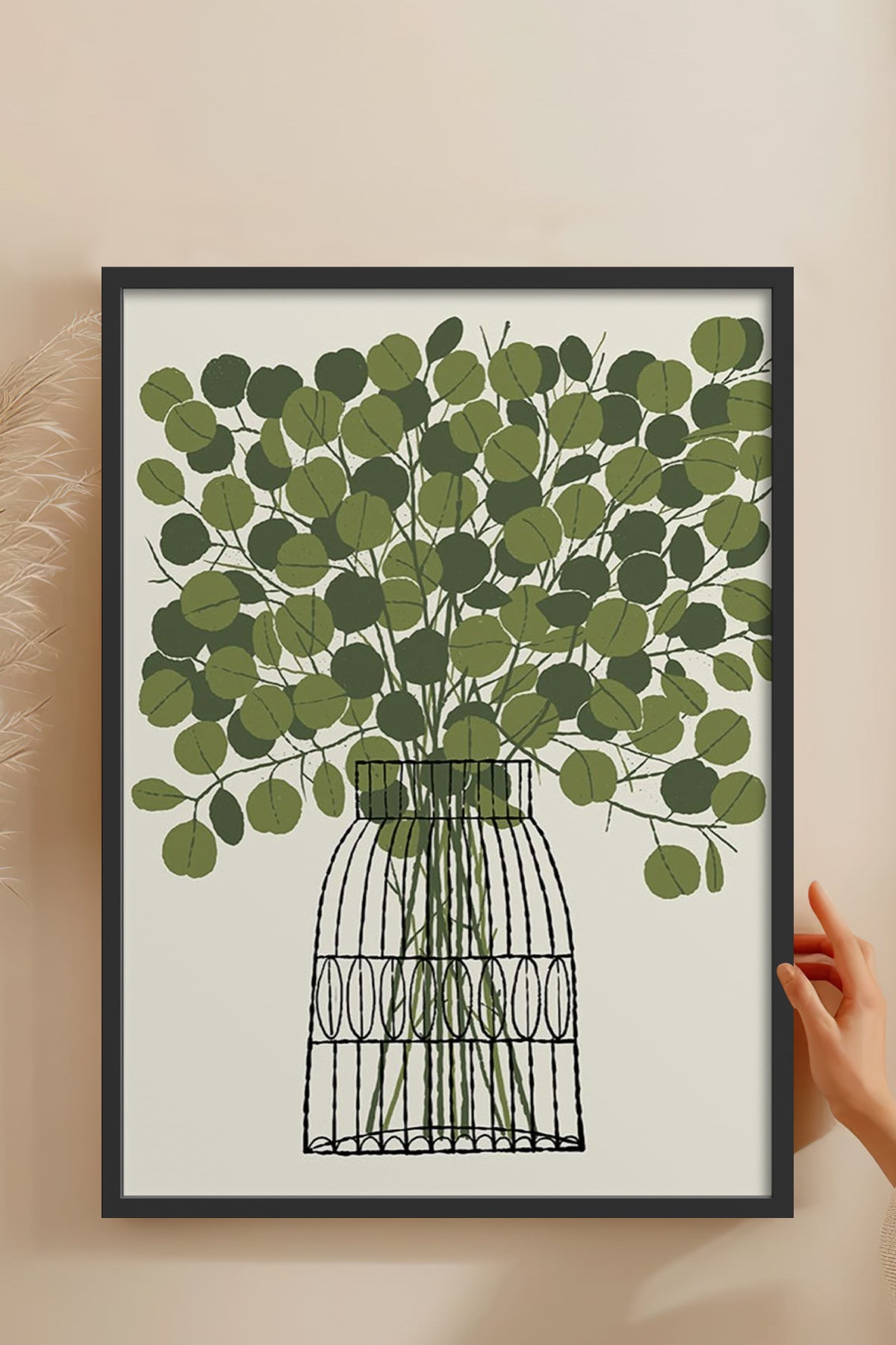 HOMEPACK Ahşap Çerçeveli Tablo Çerçeveli Poster Sanatsal Modern Duvar Dekoru BEK-8322