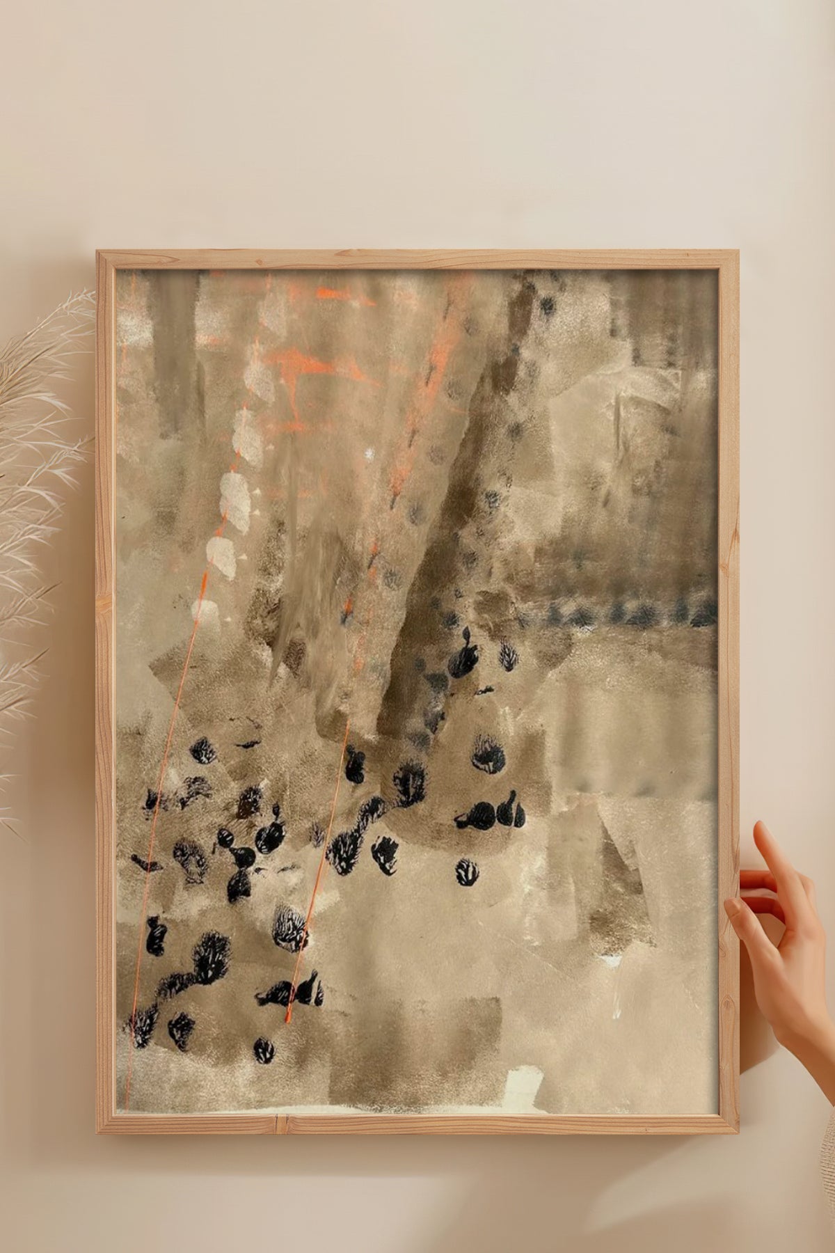 HOMEPACK Ahşap Çerçeveli Tablo Çerçeveli Poster Sanatsal Modern Duvar Dekoru BEK-8323