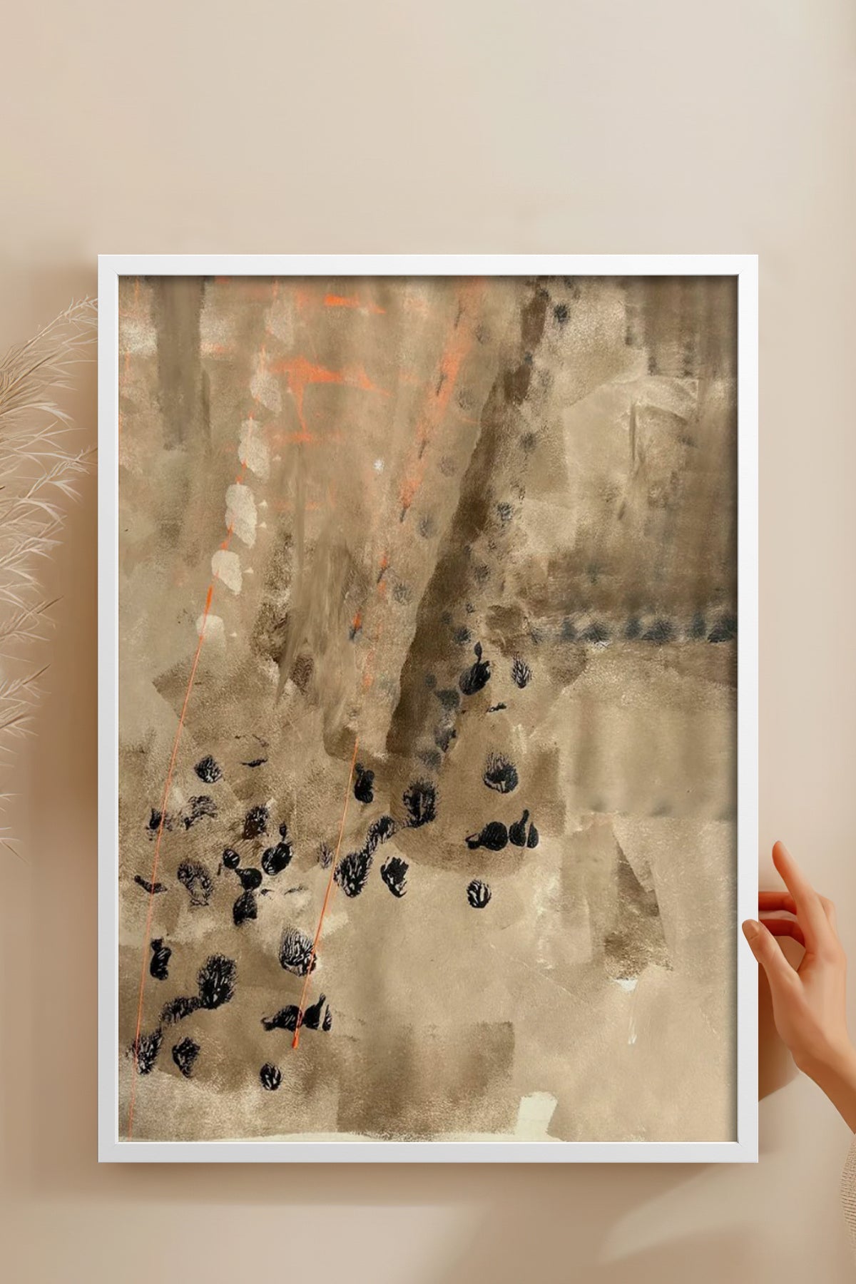 HOMEPACK Ahşap Çerçeveli Tablo Çerçeveli Poster Sanatsal Modern Duvar Dekoru BEK-8323