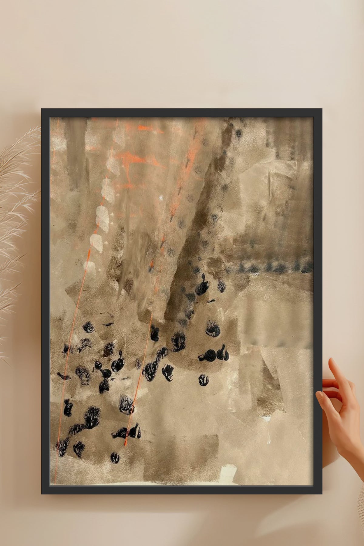 HOMEPACK Ahşap Çerçeveli Tablo Çerçeveli Poster Sanatsal Modern Duvar Dekoru BEK-8323
