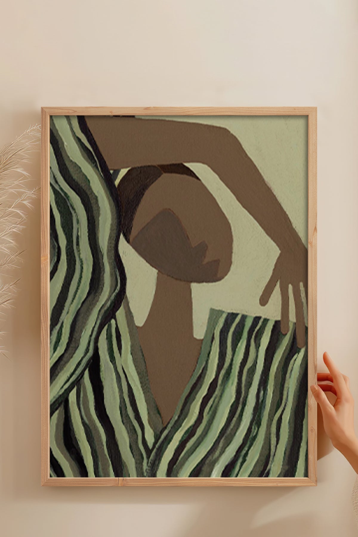 HOMEPACK Ahşap Çerçeveli Tablo Çerçeveli Poster Sanatsal Modern Duvar Dekoru BEK-8324