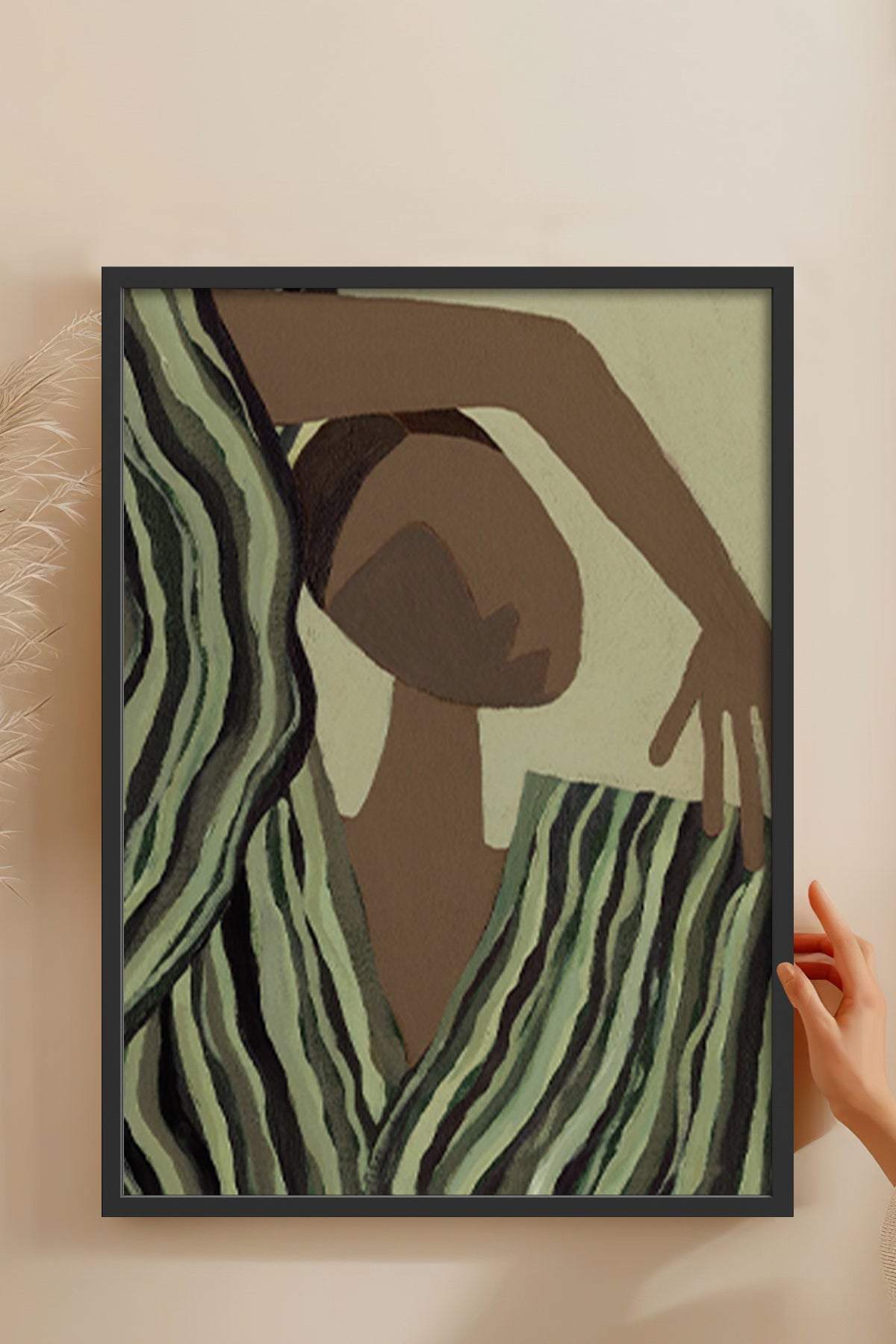 HOMEPACK Ahşap Çerçeveli Tablo Çerçeveli Poster Sanatsal Modern Duvar Dekoru BEK-8324