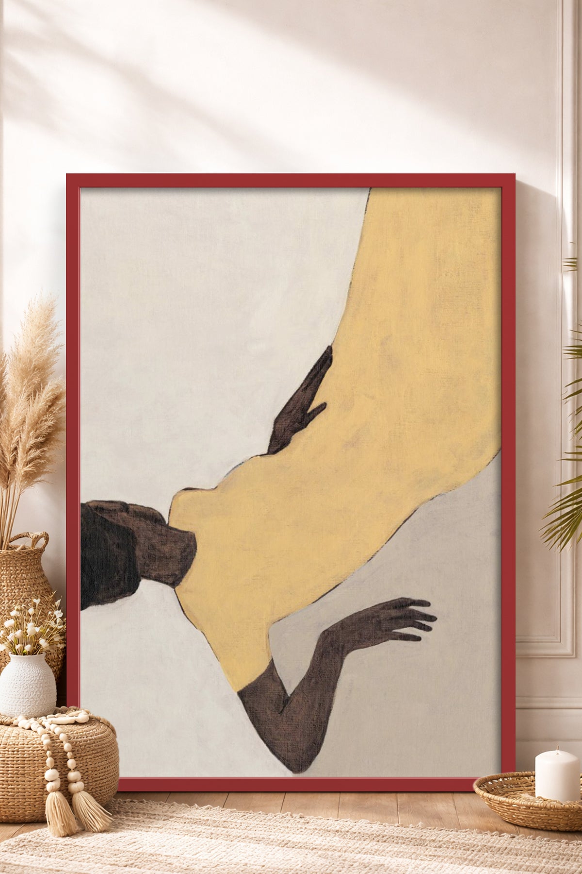 HOMEPACK Ahşap Çerçeveli Tablo Çerçeveli Poster Sanatsal Modern Duvar Dekoru BEK-8328