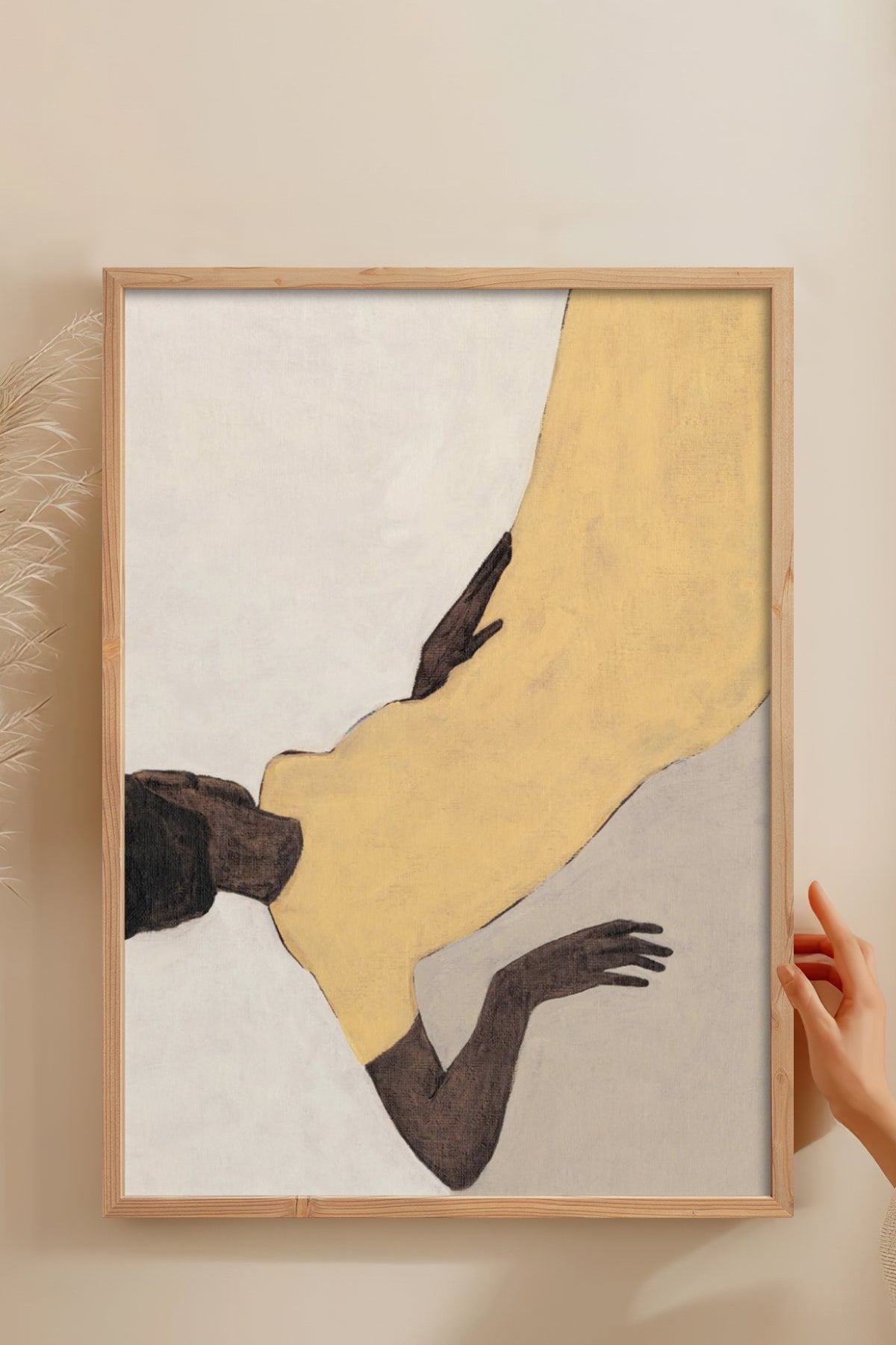 HOMEPACK Ahşap Çerçeveli Tablo Çerçeveli Poster Sanatsal Modern Duvar Dekoru BEK-8328
