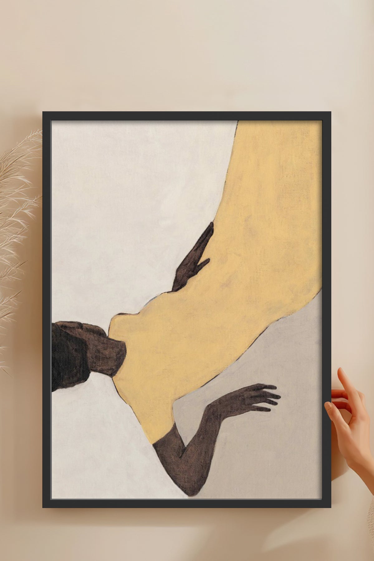 HOMEPACK Ahşap Çerçeveli Tablo Çerçeveli Poster Sanatsal Modern Duvar Dekoru BEK-8328