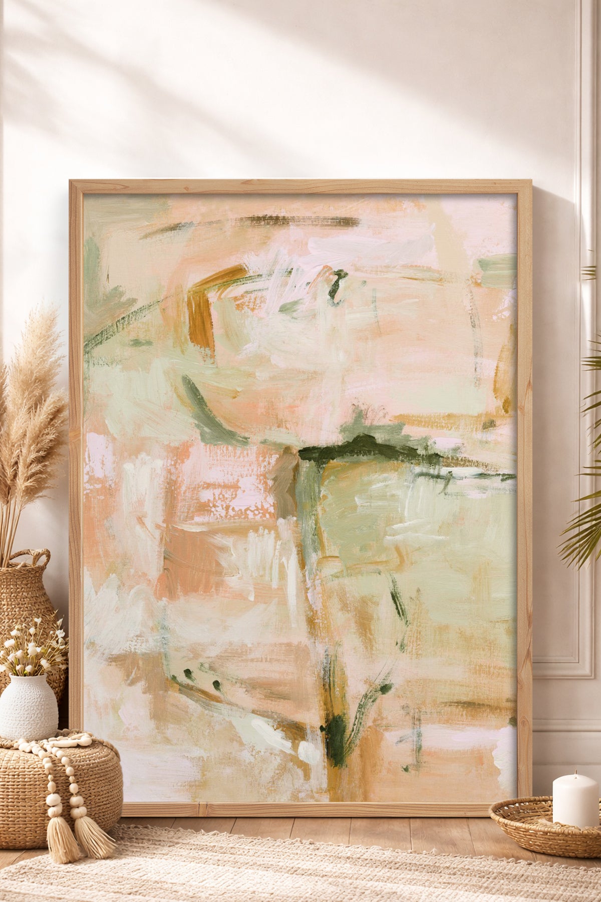 HOMEPACK Ahşap Çerçeveli Tablo Çerçeveli Poster Sanatsal Modern Duvar Dekoru BEK-8329