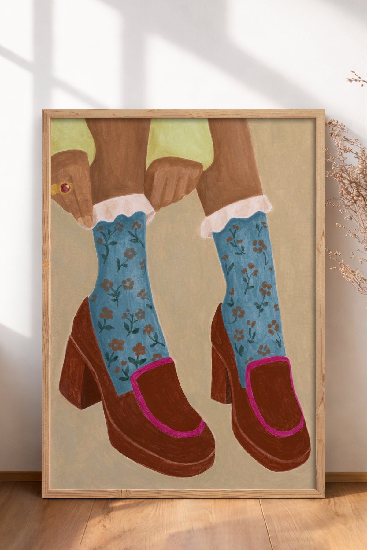 HOMEPACK Ahşap Çerçeveli Tablo Çerçeveli Poster Sanatsal Modern Duvar Dekoru BEK-8332