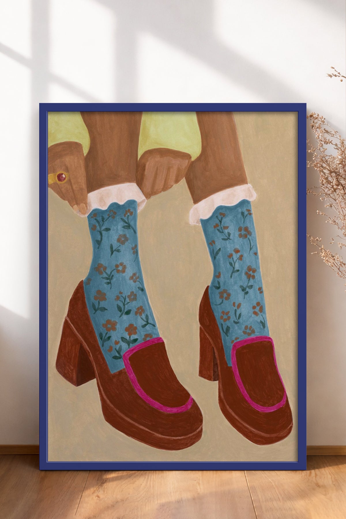 HOMEPACK Ahşap Çerçeveli Tablo Çerçeveli Poster Sanatsal Modern Duvar Dekoru BEK-8332