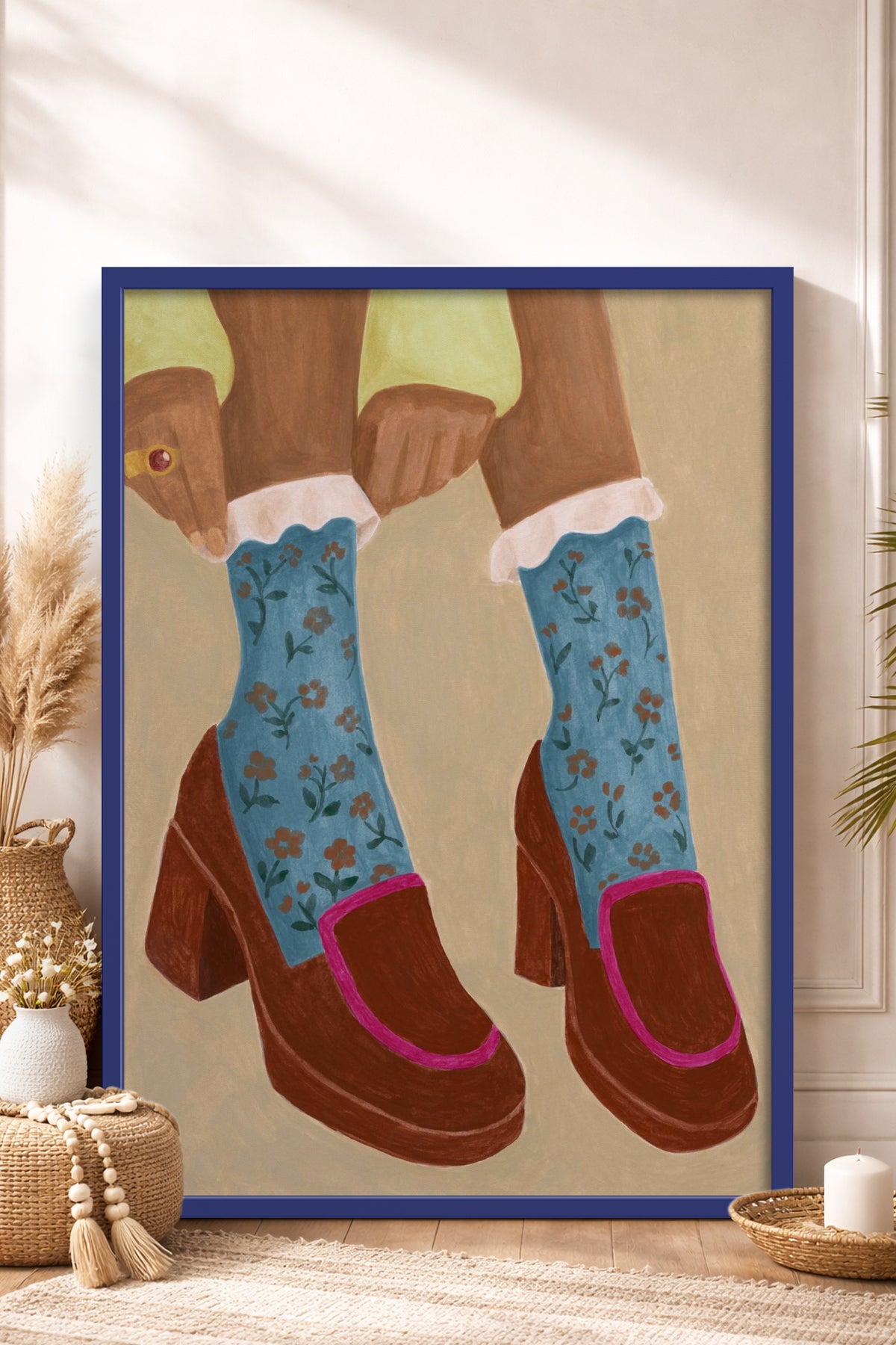 HOMEPACK Ahşap Çerçeveli Tablo Çerçeveli Poster Sanatsal Modern Duvar Dekoru BEK-8332