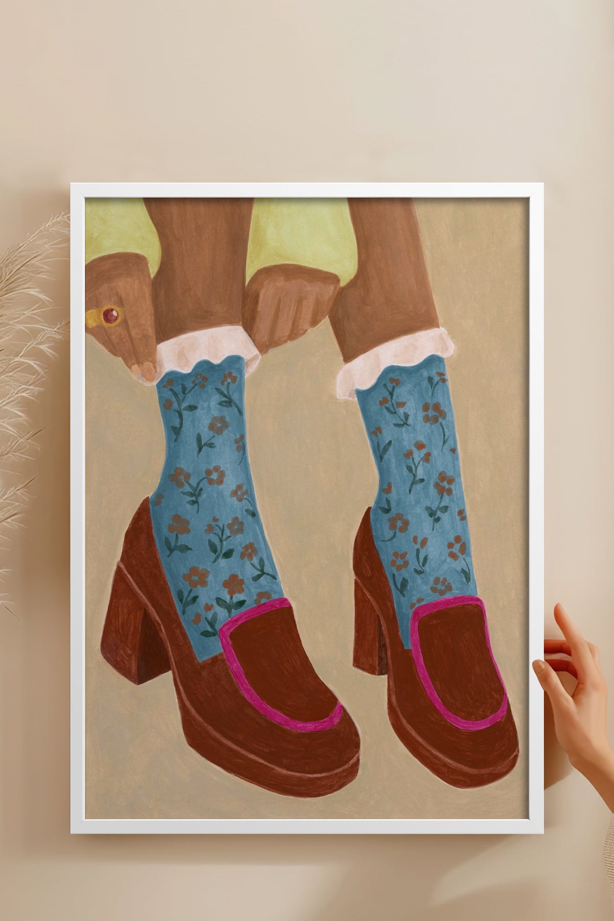 HOMEPACK Ahşap Çerçeveli Tablo Çerçeveli Poster Sanatsal Modern Duvar Dekoru BEK-8332