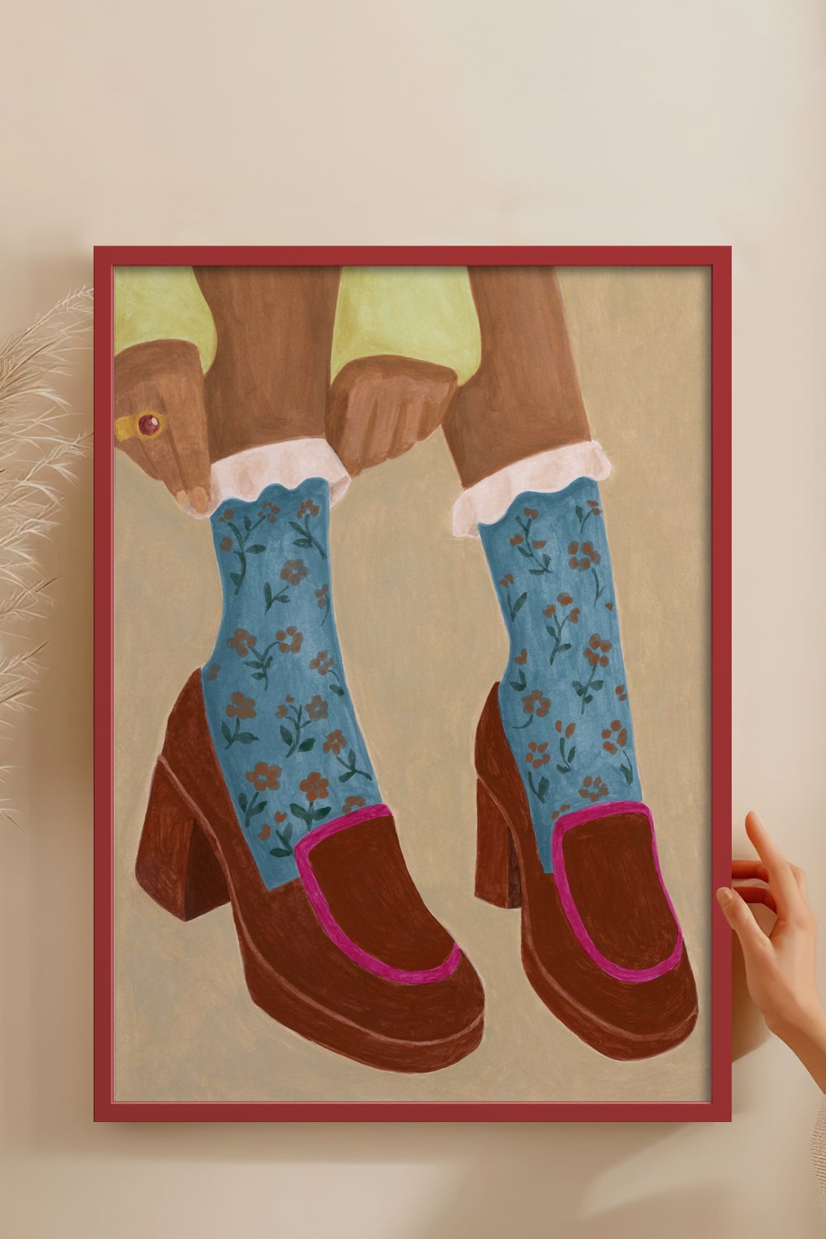HOMEPACK Ahşap Çerçeveli Tablo Çerçeveli Poster Sanatsal Modern Duvar Dekoru BEK-8332