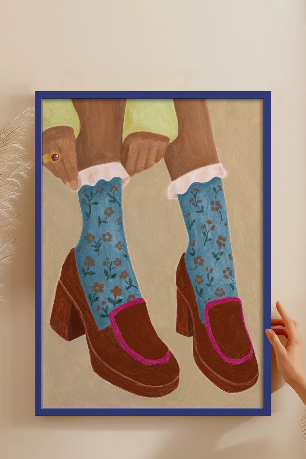 HOMEPACK Ahşap Çerçeveli Tablo Çerçeveli Poster Sanatsal Modern Duvar Dekoru BEK-8332
