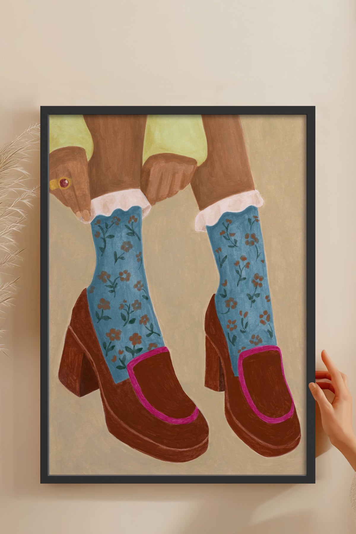 HOMEPACK Ahşap Çerçeveli Tablo Çerçeveli Poster Sanatsal Modern Duvar Dekoru BEK-8332
