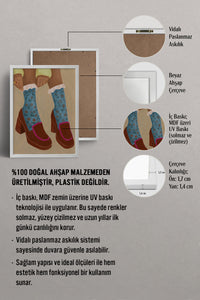 HOMEPACK Ahşap Çerçeveli Tablo Çerçeveli Poster Sanatsal Modern Duvar Dekoru BEK-8332