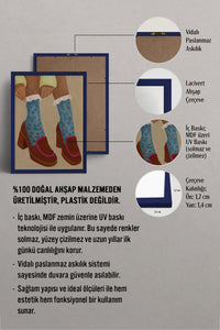 HOMEPACK Ahşap Çerçeveli Tablo Çerçeveli Poster Sanatsal Modern Duvar Dekoru BEK-8332