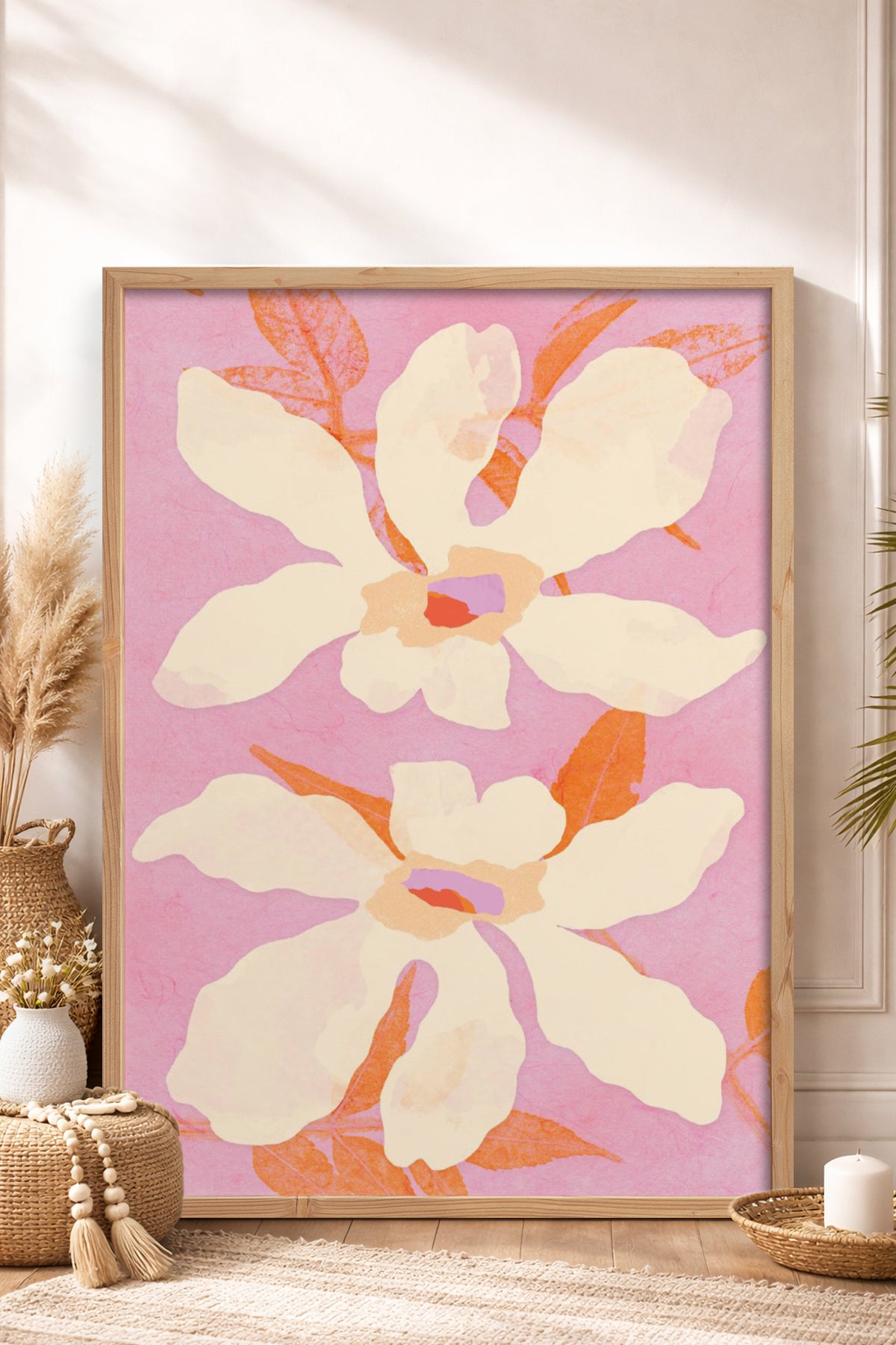 HOMEPACK Ahşap Çerçeveli Tablo Çerçeveli Poster Sanatsal Modern Duvar Dekoru BEK-8333