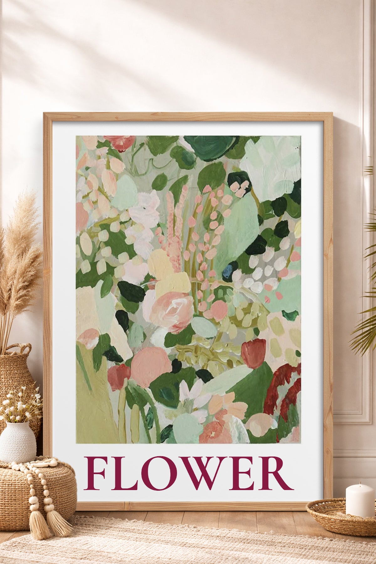 HOMEPACK Ahşap Çerçeveli Tablo Çerçeveli Poster Sanatsal Modern Duvar Dekoru BEK-8335