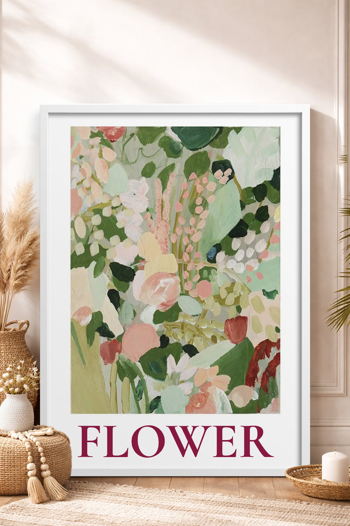 HOMEPACK Ahşap Çerçeveli Tablo Çerçeveli Poster Sanatsal Modern Duvar Dekoru BEK-8335