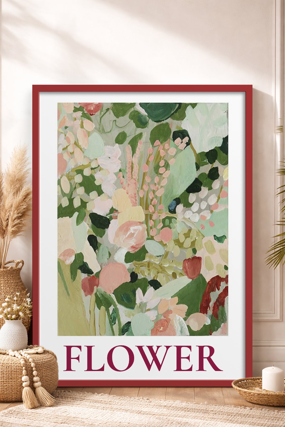 HOMEPACK Ahşap Çerçeveli Tablo Çerçeveli Poster Sanatsal Modern Duvar Dekoru BEK-8335