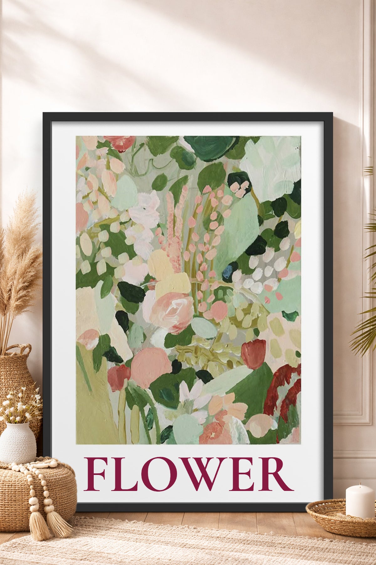 HOMEPACK Ahşap Çerçeveli Tablo Çerçeveli Poster Sanatsal Modern Duvar Dekoru BEK-8335