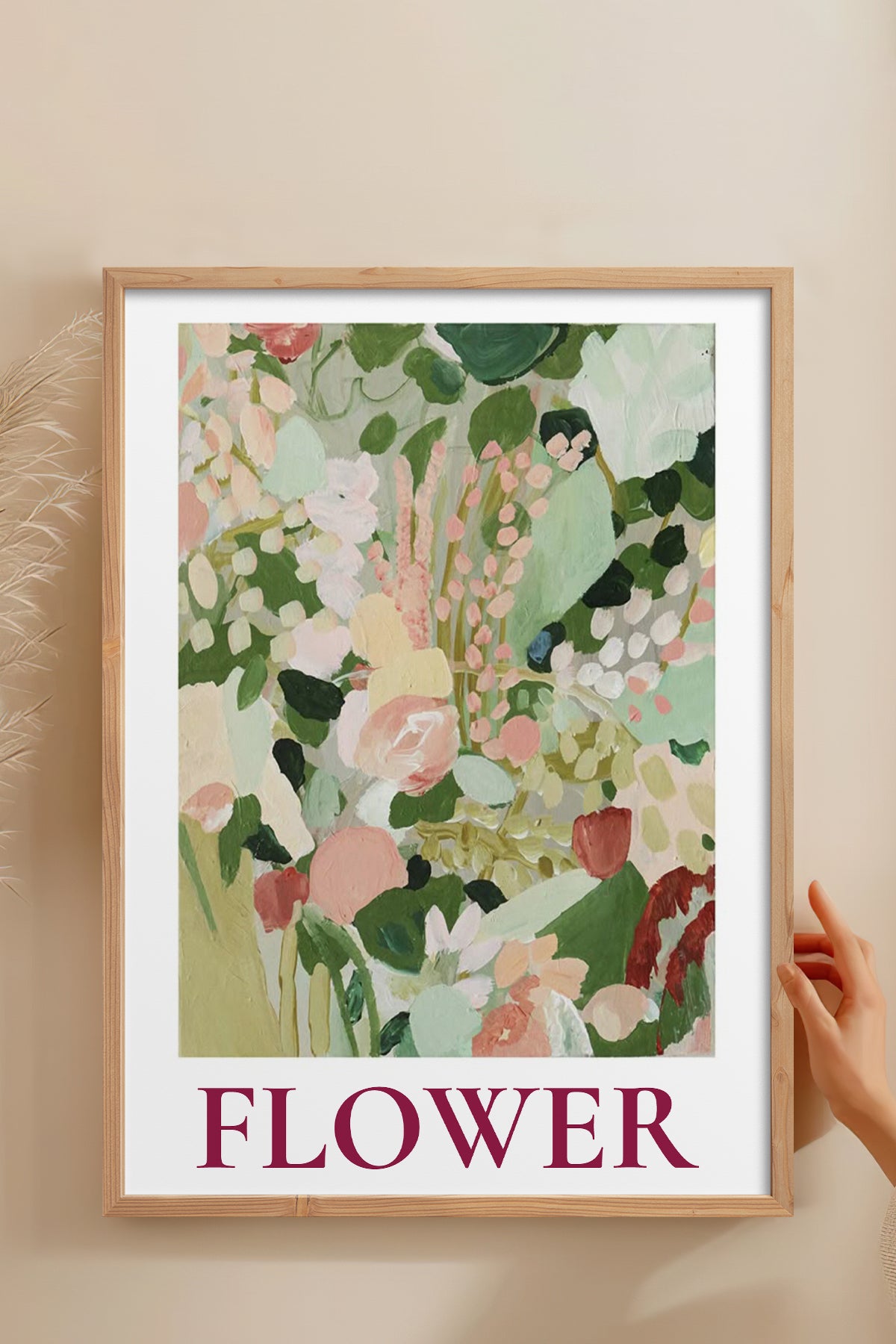 HOMEPACK Ahşap Çerçeveli Tablo Çerçeveli Poster Sanatsal Modern Duvar Dekoru BEK-8335