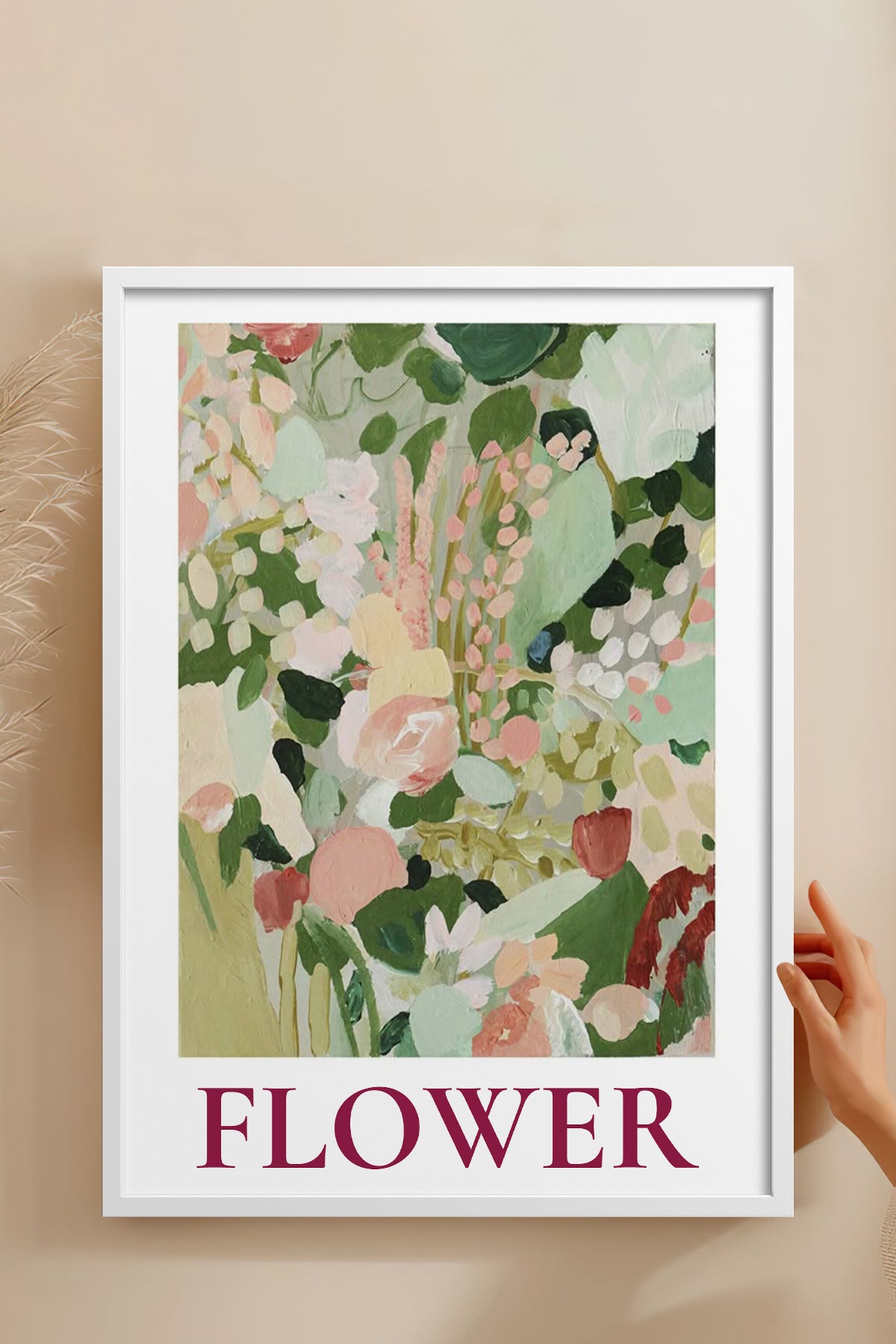 HOMEPACK Ahşap Çerçeveli Tablo Çerçeveli Poster Sanatsal Modern Duvar Dekoru BEK-8335