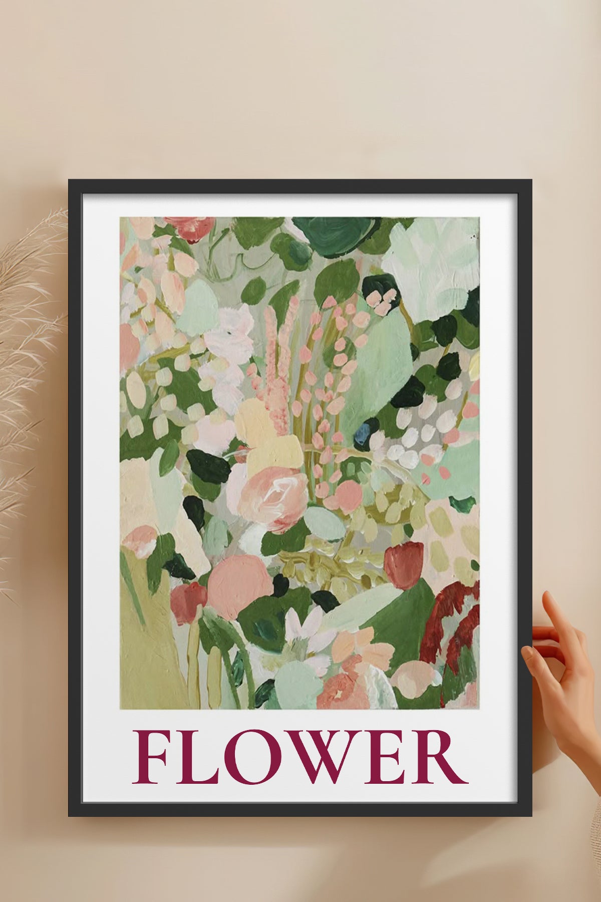 HOMEPACK Ahşap Çerçeveli Tablo Çerçeveli Poster Sanatsal Modern Duvar Dekoru BEK-8335