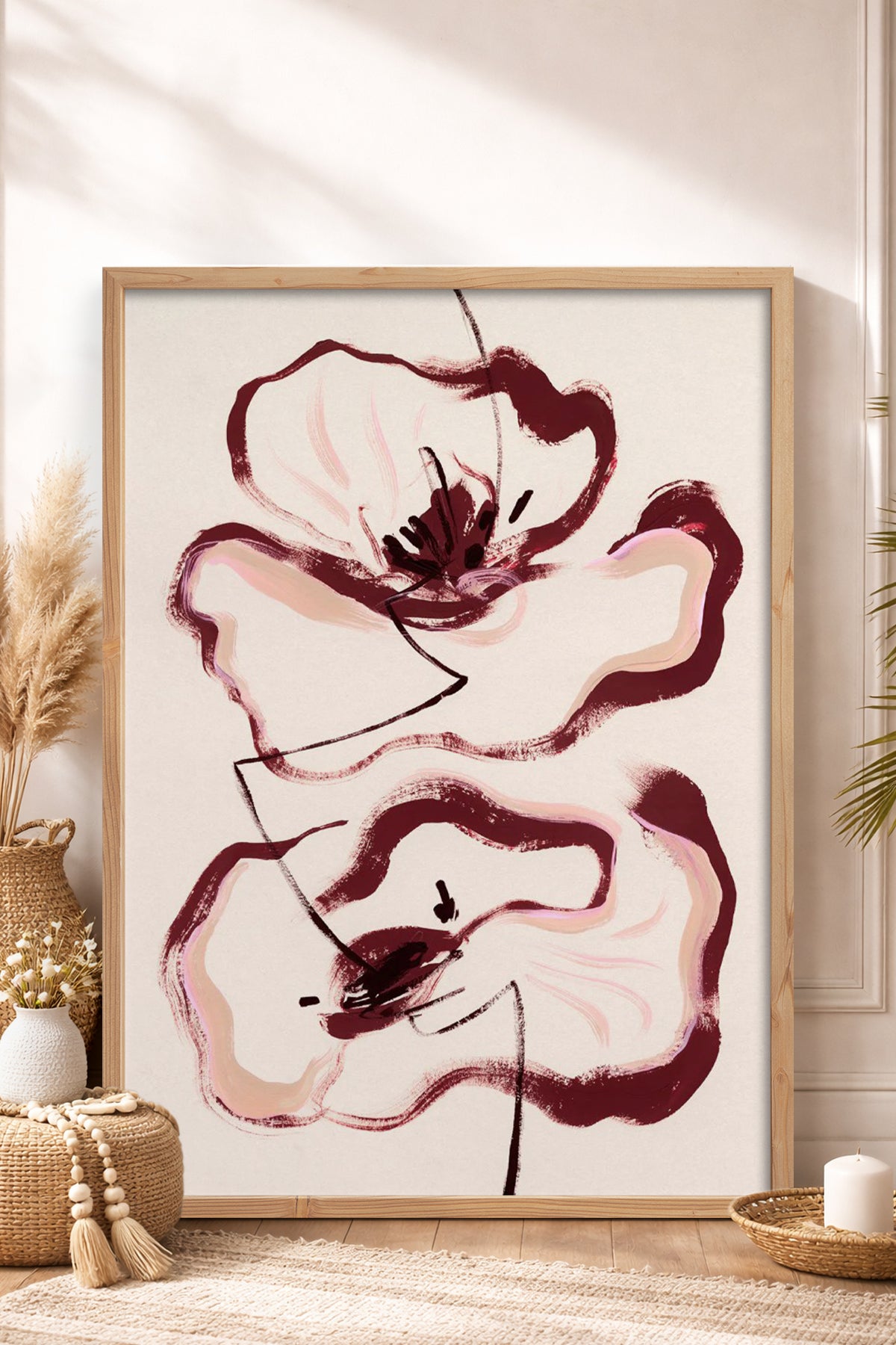 HOMEPACK Ahşap Çerçeveli Tablo Çerçeveli Poster Sanatsal Modern Duvar Dekoru BEK-8338