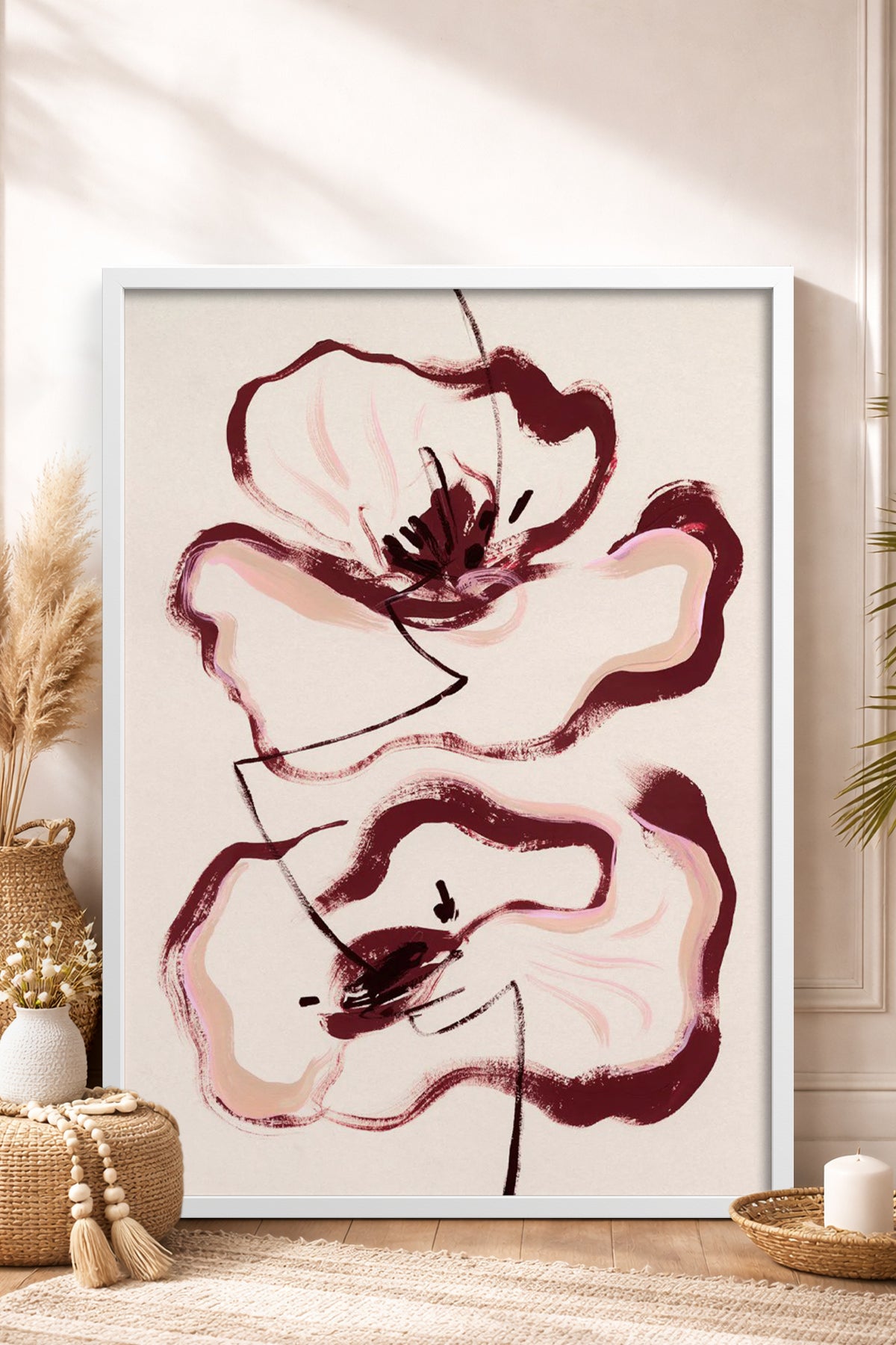 HOMEPACK Ahşap Çerçeveli Tablo Çerçeveli Poster Sanatsal Modern Duvar Dekoru BEK-8338