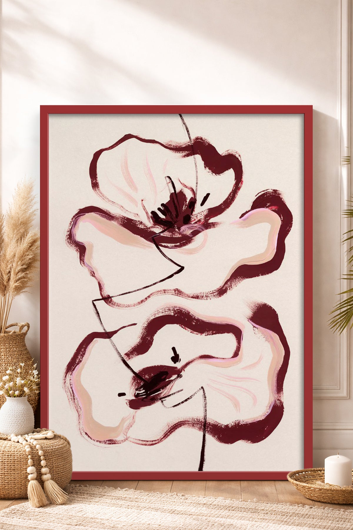 HOMEPACK Ahşap Çerçeveli Tablo Çerçeveli Poster Sanatsal Modern Duvar Dekoru BEK-8338