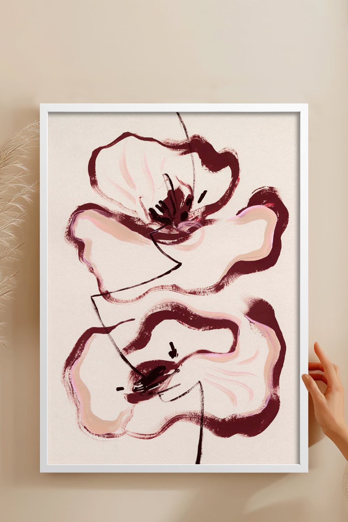 HOMEPACK Ahşap Çerçeveli Tablo Çerçeveli Poster Sanatsal Modern Duvar Dekoru BEK-8338