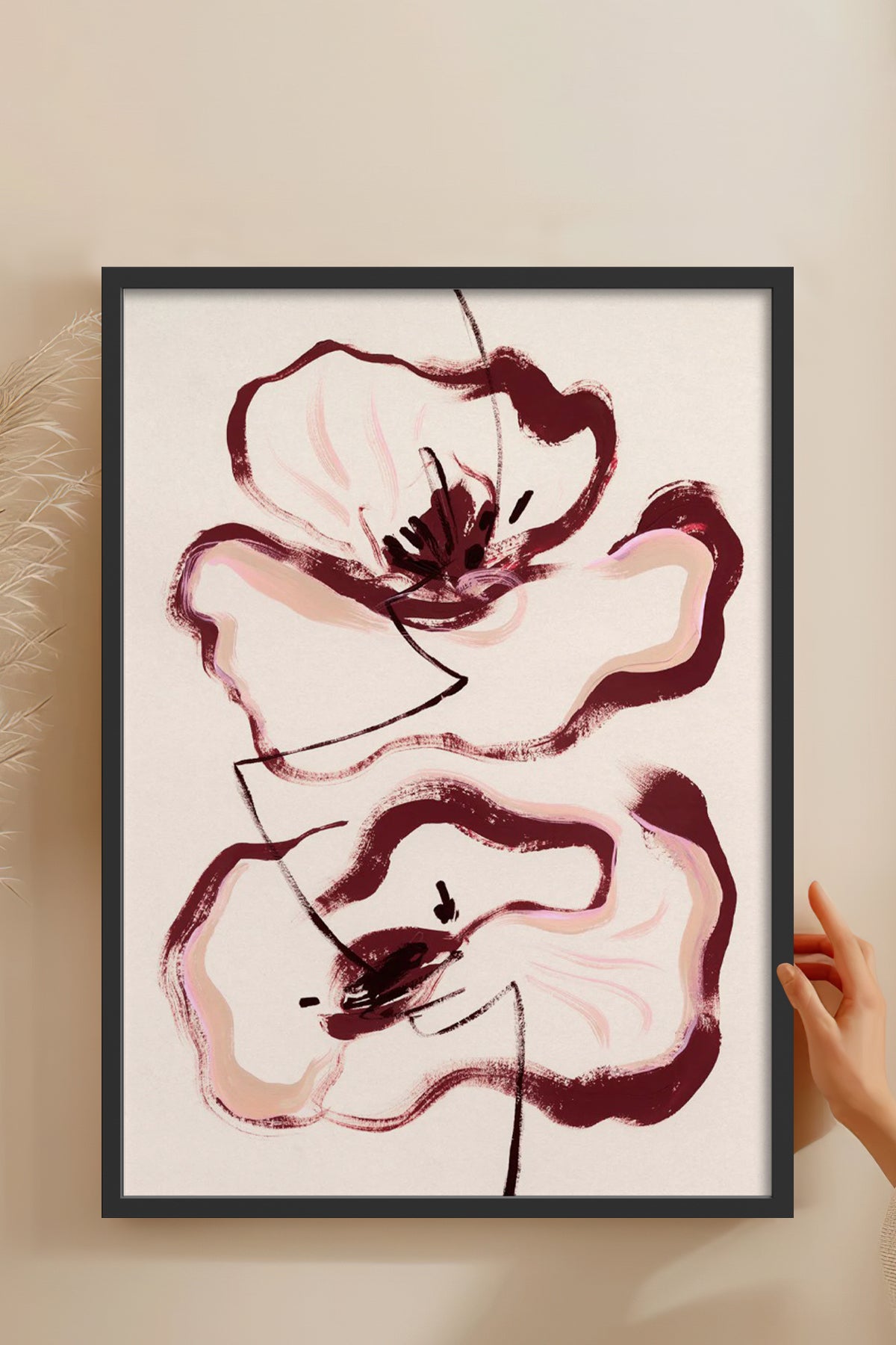 HOMEPACK Ahşap Çerçeveli Tablo Çerçeveli Poster Sanatsal Modern Duvar Dekoru BEK-8338