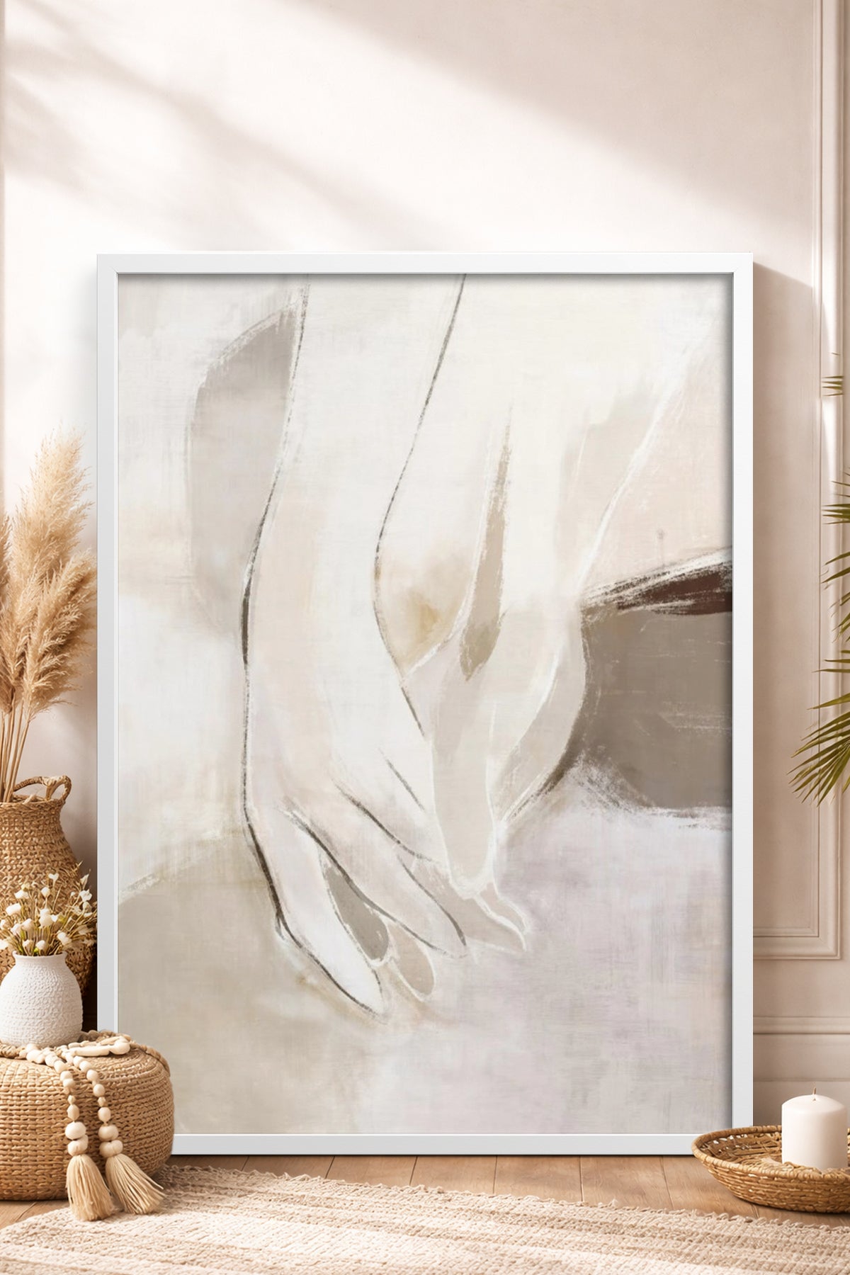 HOMEPACK Ahşap Çerçeveli Tablo Çerçeveli Poster Sanatsal Modern Duvar Dekoru BEK-8340