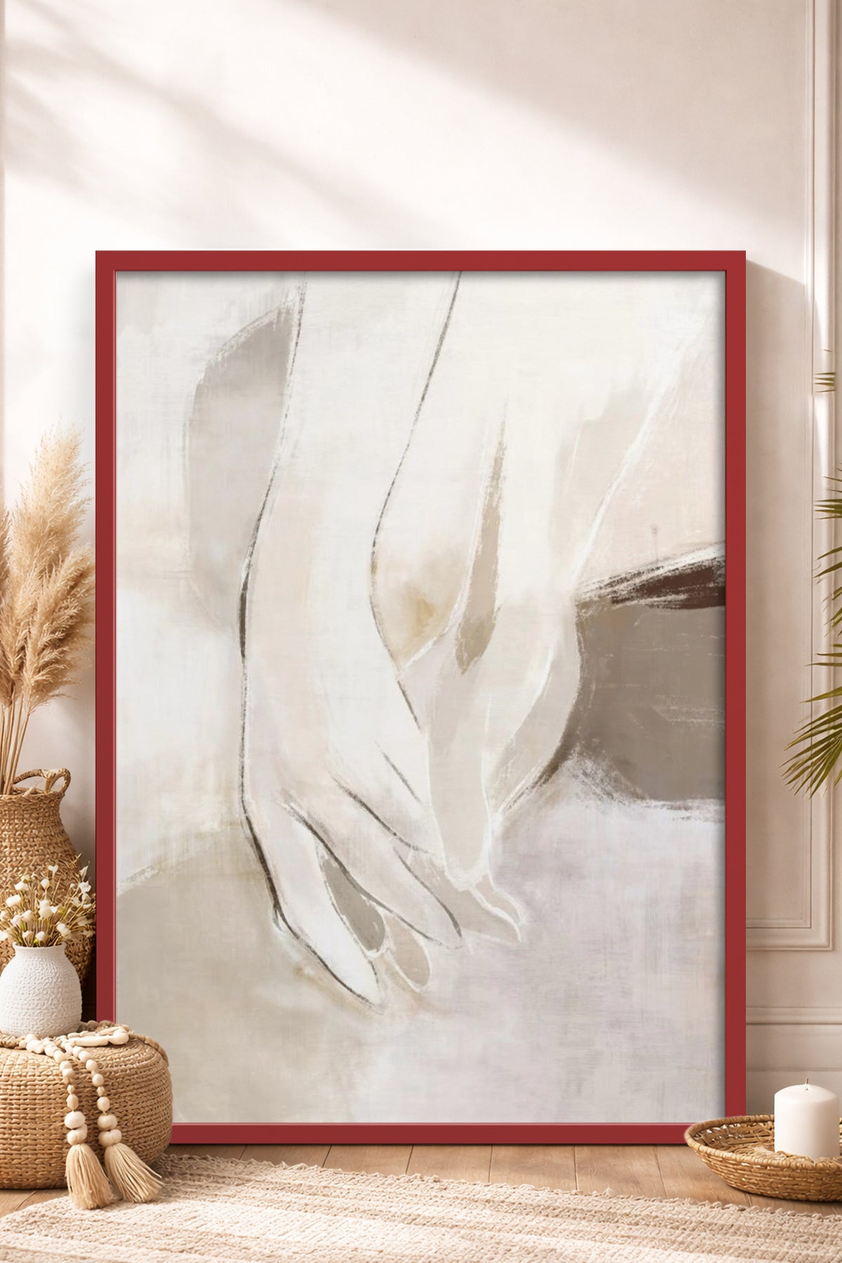 HOMEPACK Ahşap Çerçeveli Tablo Çerçeveli Poster Sanatsal Modern Duvar Dekoru BEK-8340