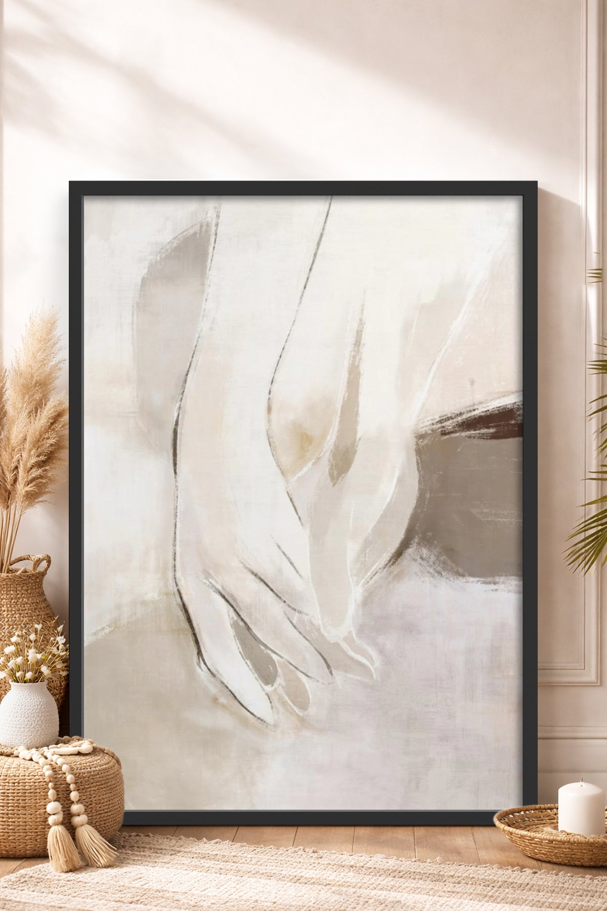 HOMEPACK Ahşap Çerçeveli Tablo Çerçeveli Poster Sanatsal Modern Duvar Dekoru BEK-8340